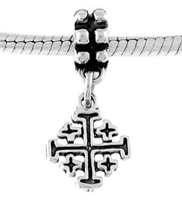 STERLING SILVER DANGLING CROSS EUROPEAN BEAD