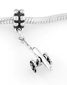 STERLING SILVER DANGLING CANNON EUROPEAN STYLE BEAD
