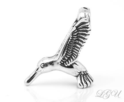 STERLING SILVER HUMMINGBIRD 3D CHARM/PENDANT