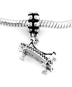 STERLING SILVER DANGLING BRIDGE EUROPEAN STYLE BEAD