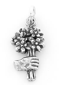 STERLING SILVER JASMINE BUNDLE OF FLOWERS CHARM/PENDANT