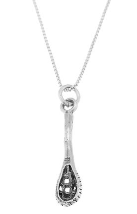 STERLING SILVER LACROSSE STICK CHARM WITH 16 inch BOX CHAIN NECKLACE