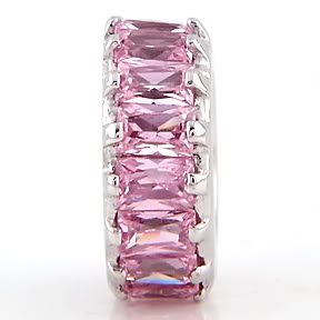 STERLING SILVER OCTOBER WHEEL BIRTHSTONE CZ SPACER EUROPEAN BEAD