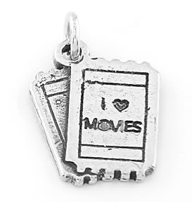 STERLING SILVER I LOVE MOVIES (TICKET) CHARM/ PENDANT
