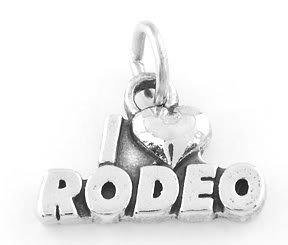 STERLING SILVER I LOVE RODEO CHARM/PENDANT