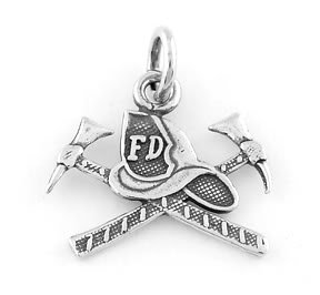 STERLING SILVER FIRE DEPARTMENT HAT CHARM/PENDANT