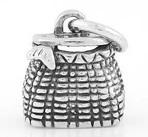 STERLING SILVER FISH BASKET CHARM/PENDANT