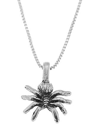 STERLING SILVER INSECT/ SPIDER / TARANTULA CHARM WITH 16 inch BOX CHAIN NECKLACE