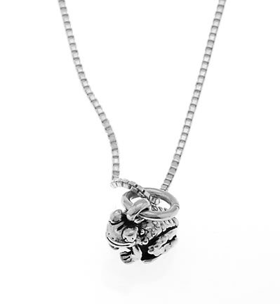 STERLING SILVER BULLFROG / FROG / TOAD FROG CHARM WITH 16 inch BOX CHAIN NECKLACE