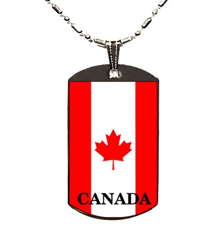 CANADIAN CANADA FLAG POLYMER COLOR PHOTO DOGTAG DOG TAG
