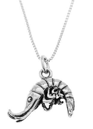 STERLING SILVER CRAW-FISH / SHRIMP CHARM WITH 16 inch BOX CHAIN NECKLACE