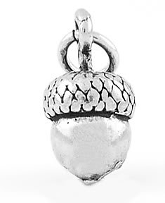 STERLING SILVER 3D ACORN FROM OAK TREE CHARM/ PENDANT