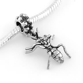 STERLING SILVER DANGLING ANT EUROPEAN BEAD