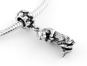 STERLING SILVER DANGLING OTTER EUROPEAN BEAD
