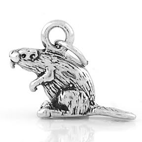 STERLING SILVER BEAVER CHARM/PENDANT