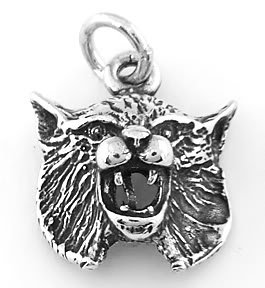 STERLING SILVER BOBCAT CHARM/PENDANT