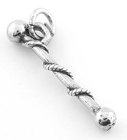 STERLING SILVER BATON CHARM/PENDANT