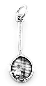 STERLING SILVER TENNIS RACKET WITH BALL CHARM/PENDANT