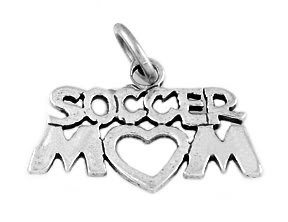 STERLING SILVER SOCCER MOM CHARM/PENDANT