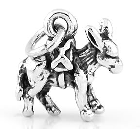STERLING SILVER DONKEY 3D CHARM/PENDANT