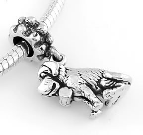 STERLING SILVER DANGLE SAINT BERNARD EUROPEAN BEAD