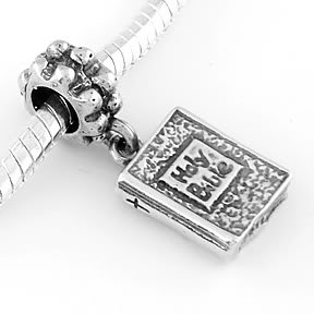 STERLING SILVER DANGLE HOLY BIBLE EUROPEAN BEAD