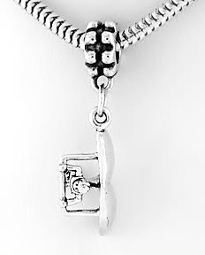 STERLING SILVER DANGLE HANG GLIDER EUROPEAN BEAD
