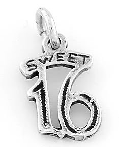STERLING SILVER SWEET 16 CHARM/PENDANT