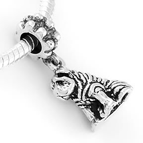 STERLING SILVER DANGLE SHAR PEI EUROPEAN BEAD