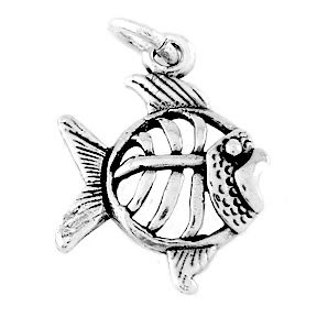 STERLING SILVER TROPICAL FISH CHARM/PENDANT