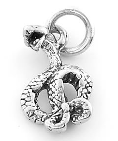 STERLING SILVER SMALL COBRA SNAKE CHARM/PENDANT