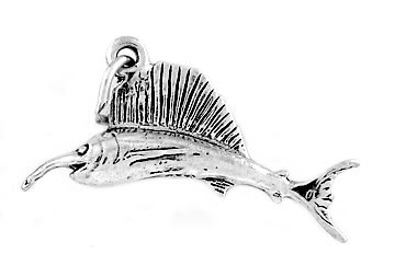 STERLING SILVER SWORDFISH BROADBILL FISH CHARM/PENDANT