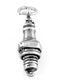 STERLING SILVER CAR MECHANIC SPARK PLUG CHARM/PENDANT