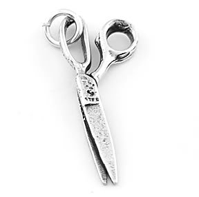 STERLING SILVER 3D SCISSORS CHARM/ PENDANT
