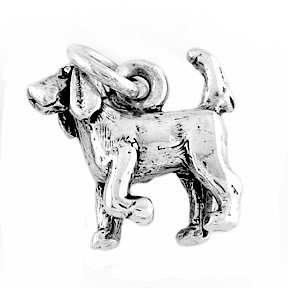 STERLING SILVER BLOODHOUND DOG CHARM/PENDANT