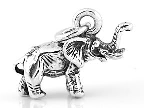 STERLING SILVER LUCKY BABY ELEPHANT 3D CHARM