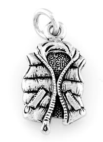 STERLING SILVER LIFE VEST SAFETY VEST CHARM/PENDANT