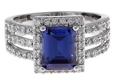 2.5 CT Imitation Tanzanite CZ Cocktail/ Engagement Ring Size 7