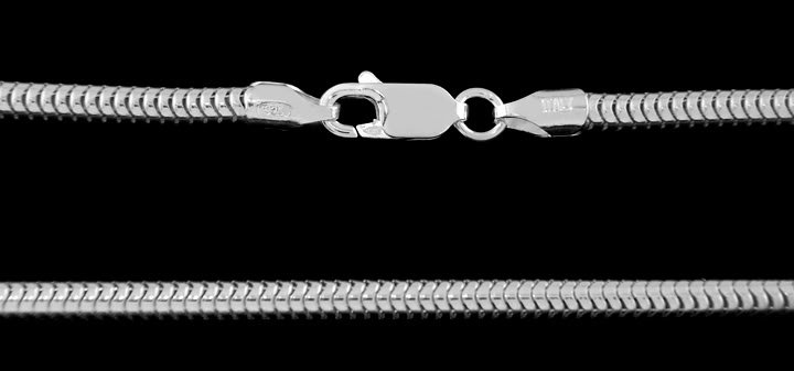 STERLING SILVER ITALIAN HOLLOW SNAKE CHAIN NECKLACE 18" 3MM