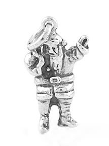 STERLING SILVER WAVING SANTA CHARM/PENDANT