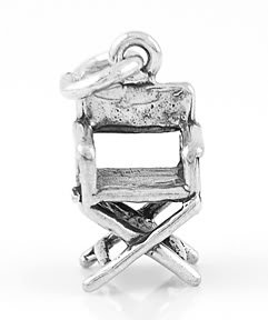 STERLING SILVER 3D DIRECTOR'S CHAIR CHARM/PENDANT