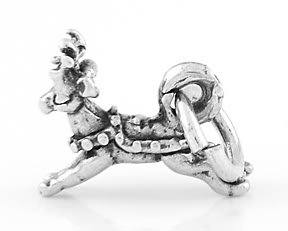 STERLING SILVER SMALL REINDEER CHARM/PENDANT