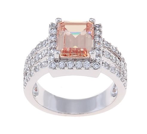2.5 CT. Cognac / Champagne CZ Cocktail/ Engagement Ring Size 7