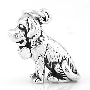 STERLING SILVER BEETHOVEN STYLE ST. BERNARD CHARM/PENDANT