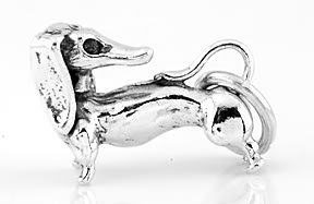 STERLING SILVER WEENIE DOG/ DASCHUND CHARM/PENDANT