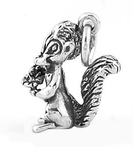 STERLING SILVER 3D SKUNK HOLDING A FLOWER CHARM/PENDANT