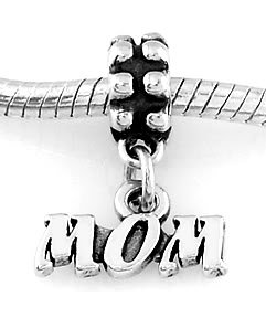 STERLING SILVER DANGLING MOM EUROPEAN BEAD