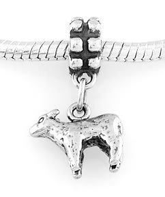 STERLING SILVER DANGLING SHEEP/ LAMB EUROPEAN BEAD