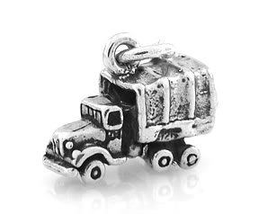 STERLING SILVER SMALL MILITARY CARGO TRUCK CHARM