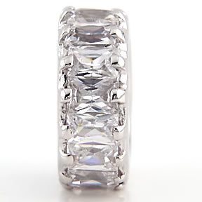 STERLING SILVER APRIL WHEEL BIRTHSTONE CZ EUROPEAN BEAD